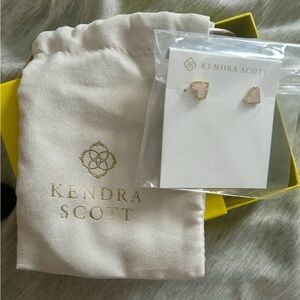 Kendra Scott Gold and Pink Heart Earrings